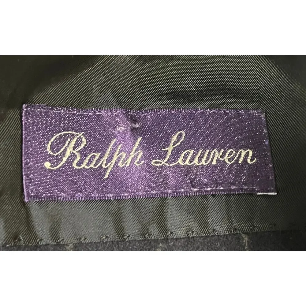 12-16 RALPH LAUREN Purple Label Men's Suit Striped 100% Wool Navy Size 42R - Picture 8 of 14